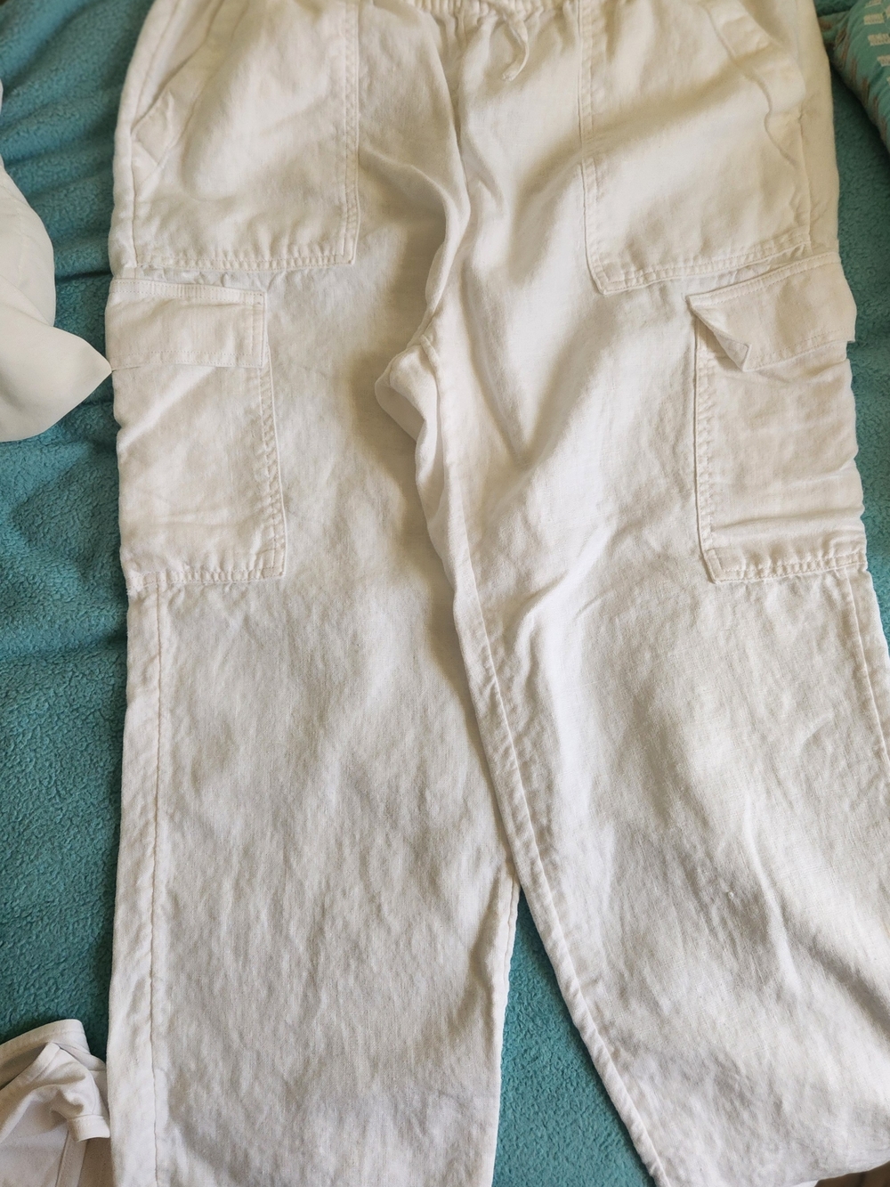 LAND'S END Womens' White Cargo Pants Size 14
